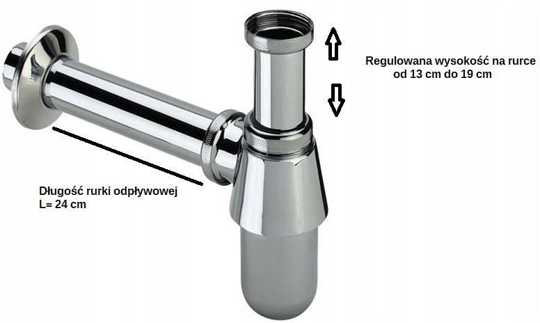 Syfonbutelkowy umywalkowy korek klik-klak umywalki Marka Deante