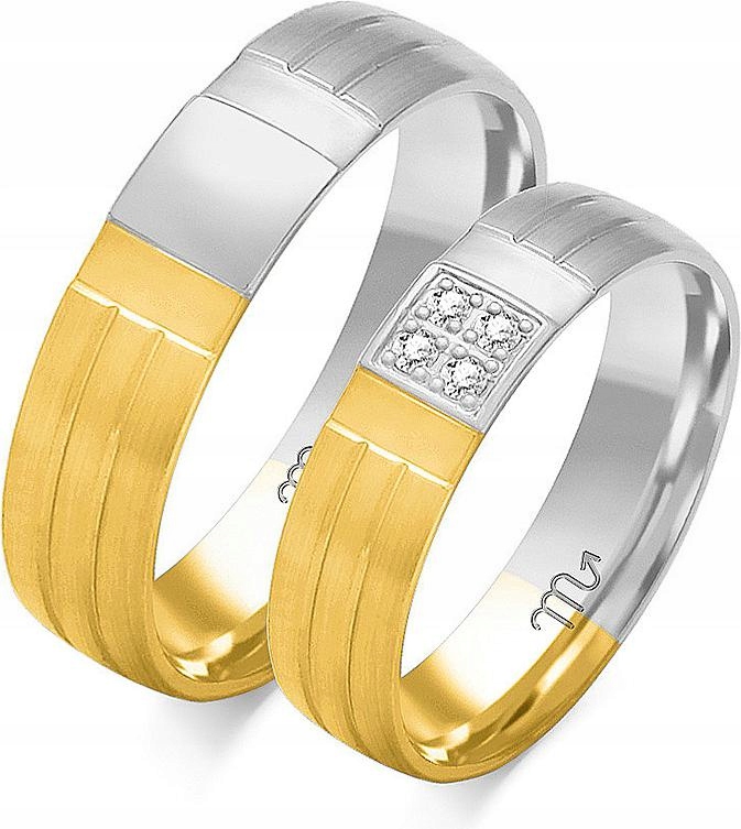 Bílé zlaté snubní prsteny pro pár 585 velikost 8 9 10 elegantní svatební kolekce