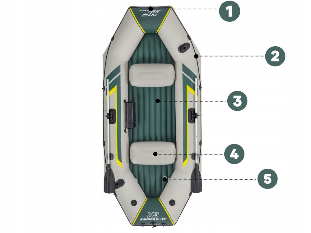 Ponton 3 osobowy Elite Bestway 65160 Pompka Wiosła Torba NOWY MODEL 2024 Kod producenta 65160