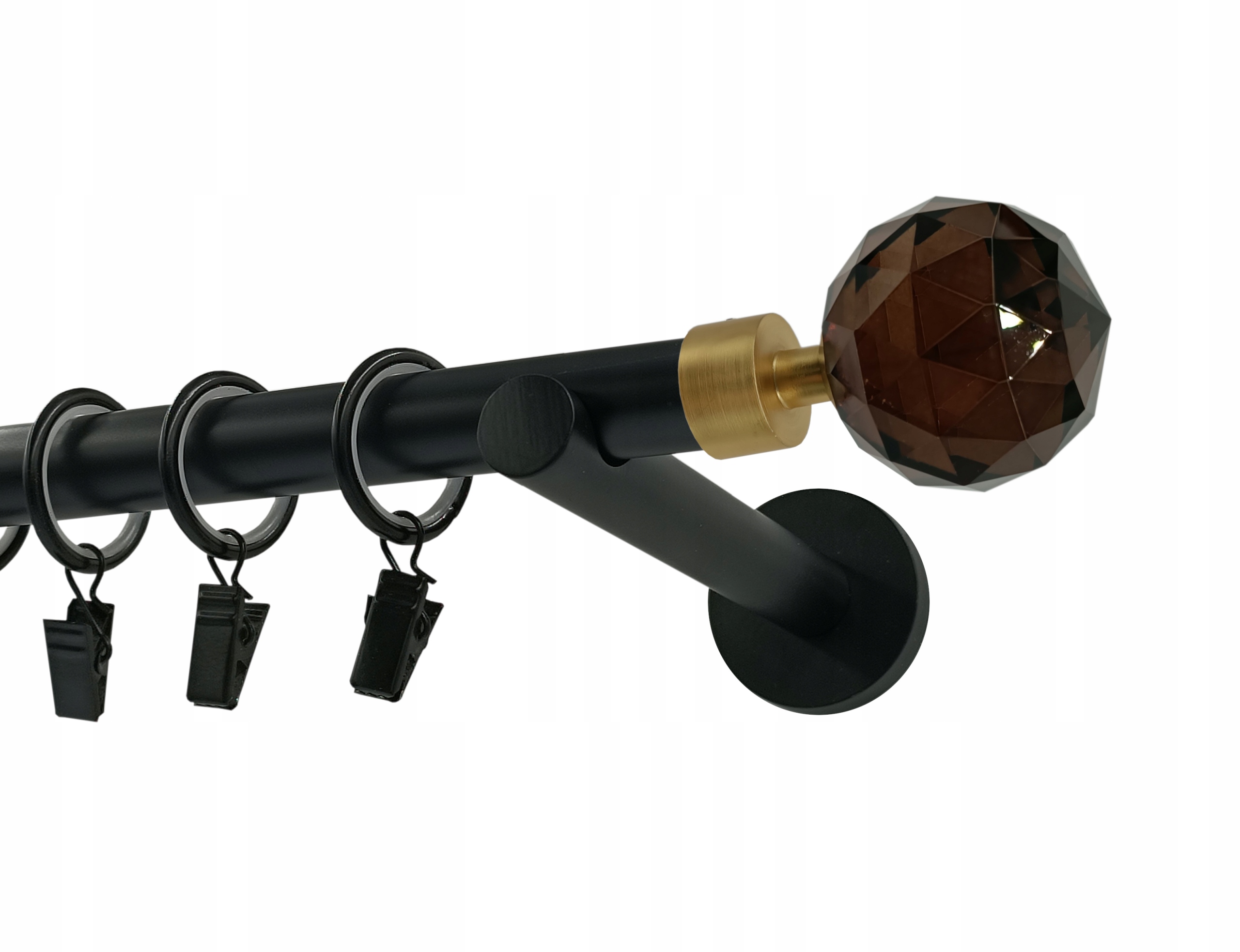 Jednoduchá garnýž Kovový 19 mm Kula Crystal Brown 360 cm