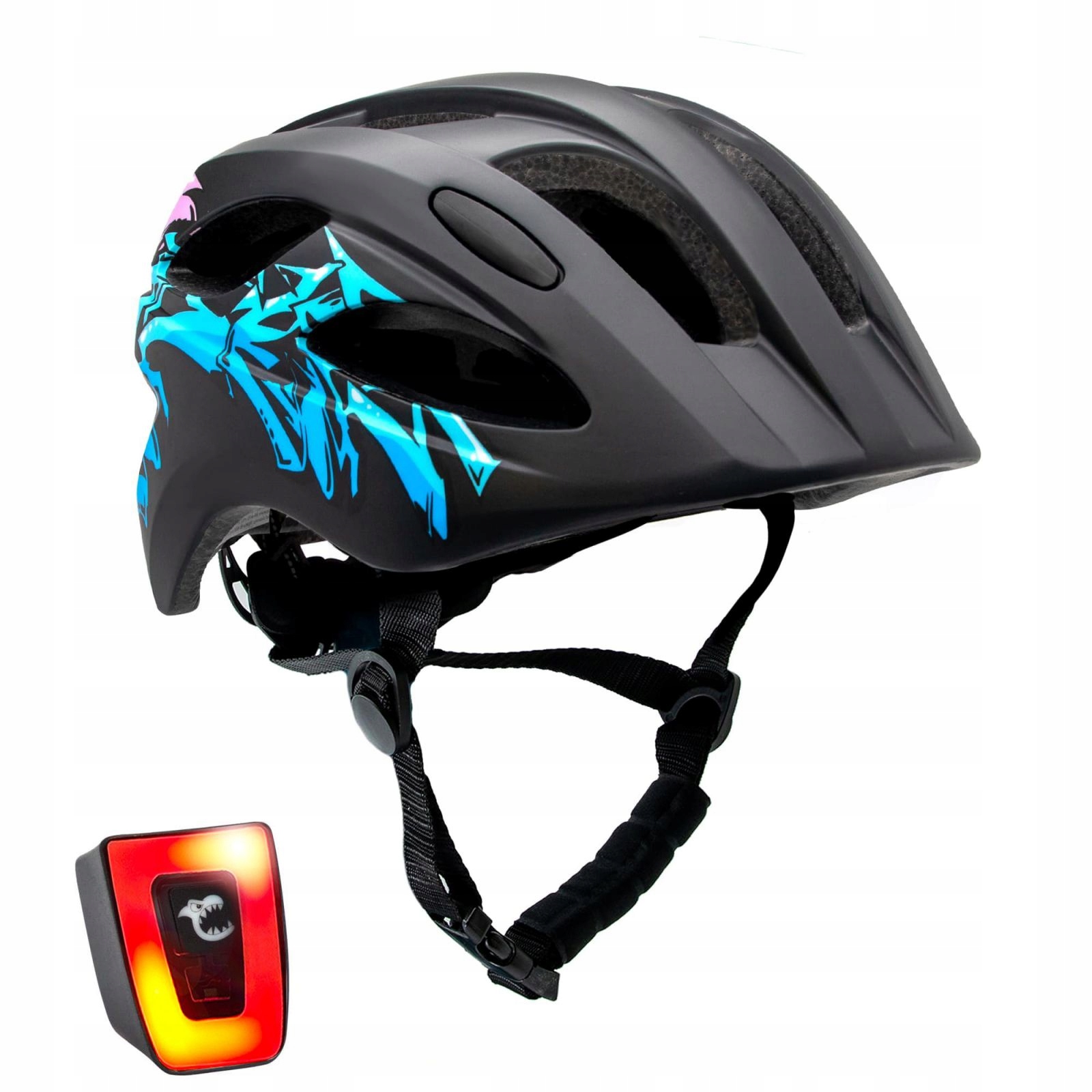 Kask rowerowy dla dzieci Crazy Safety Graffiti czarny rozm. M 54 58 cm