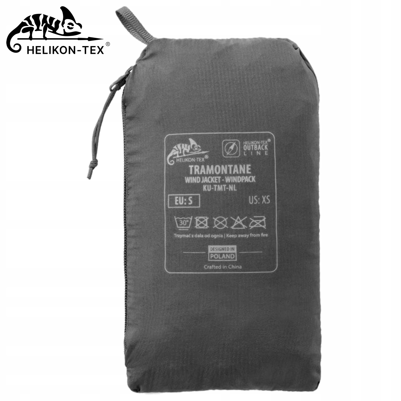 KURTKA PRZEJŚCIOWA MĘSKA WIATRÓWKA TRAMONTANE WINDPACK HELIKON Sh. Grey Długość rękawa 90 cm