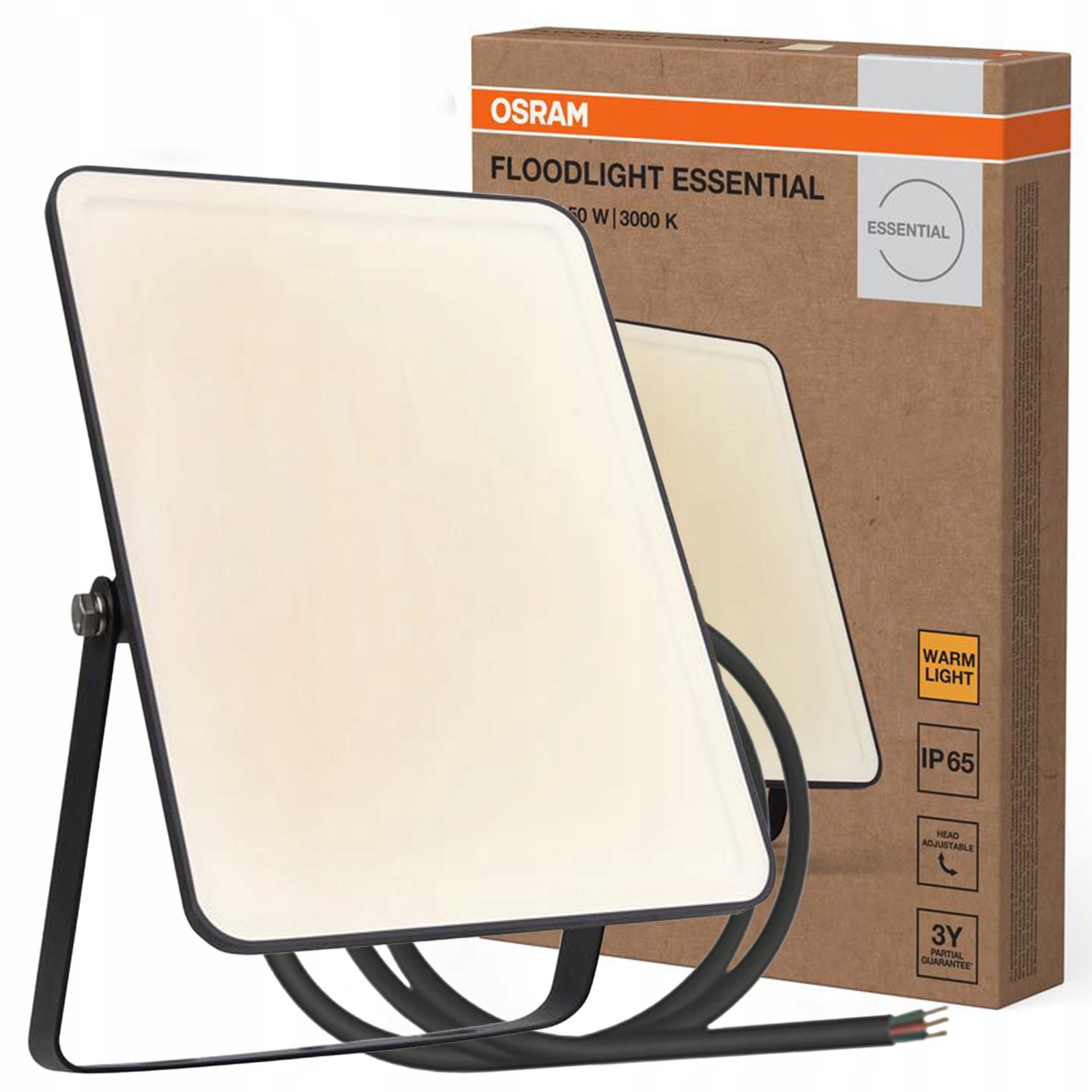 Led reflektor Venkovní reflektor 50W 3000K 2850lm Černý Essentials