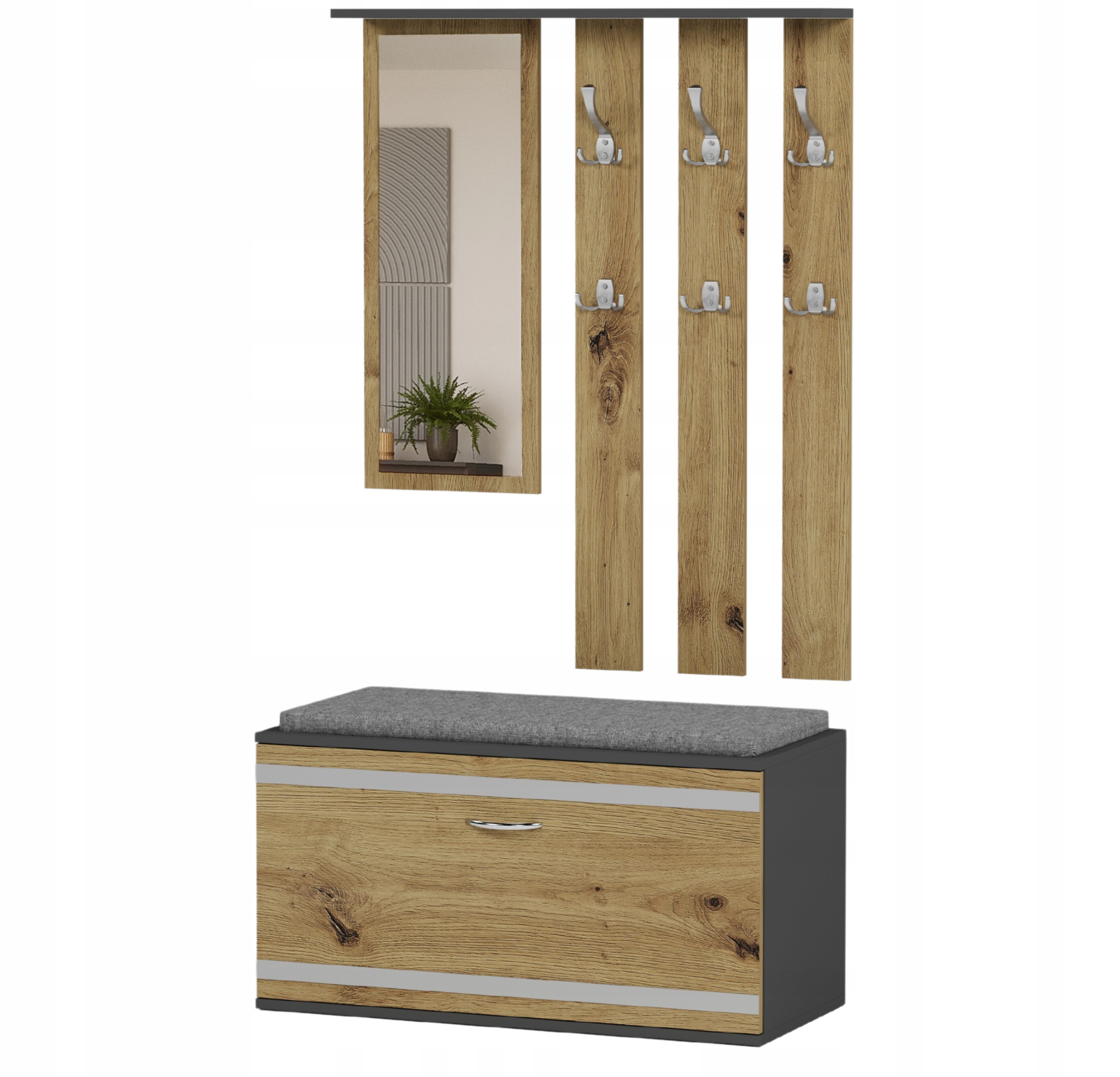 Garderoba wieszak szafka na buty lustro antracyt mix artisan V-2 Producent