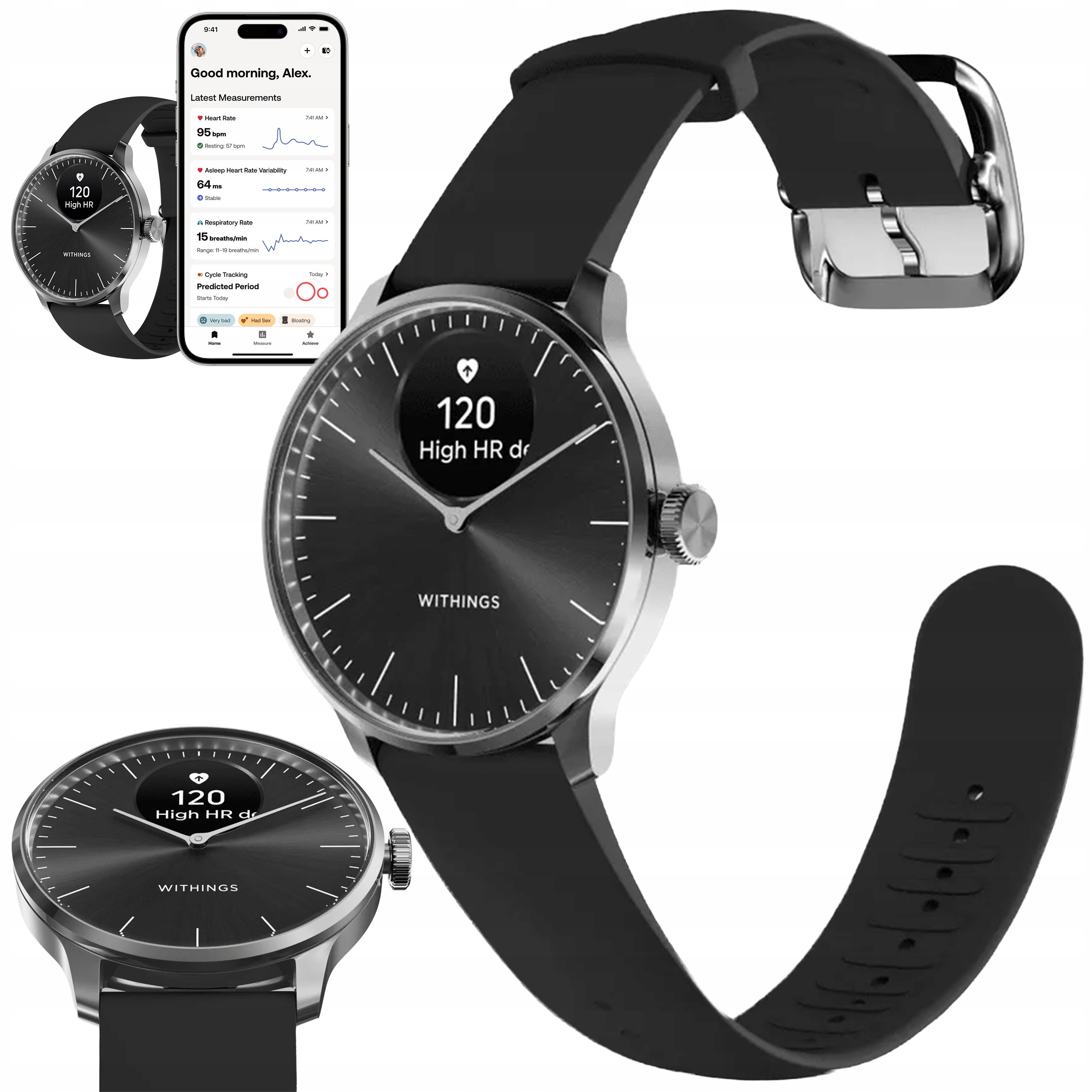 Withings ScanWatch Light – Hybridní hodinky Oled s měřením tepové frekvence 37 mm