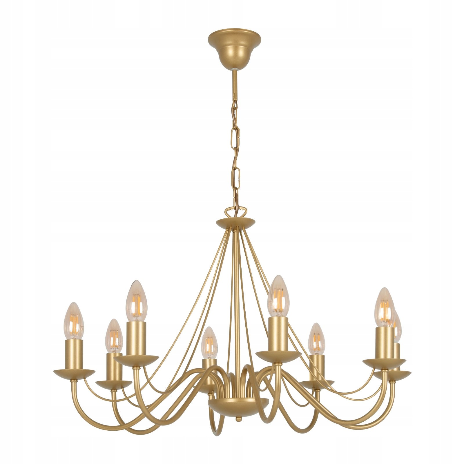 Lampa wisząca, złoty żyrandol świcznikowy 8*E14 Bartez Kaja Lighting