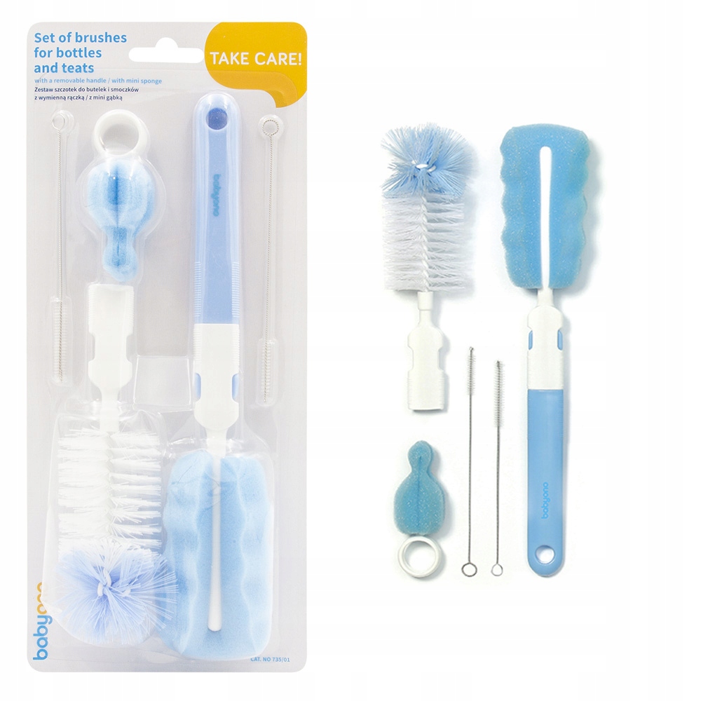 BabyOno ZESTAW SZCZOTEK do butelek smoczków rurek