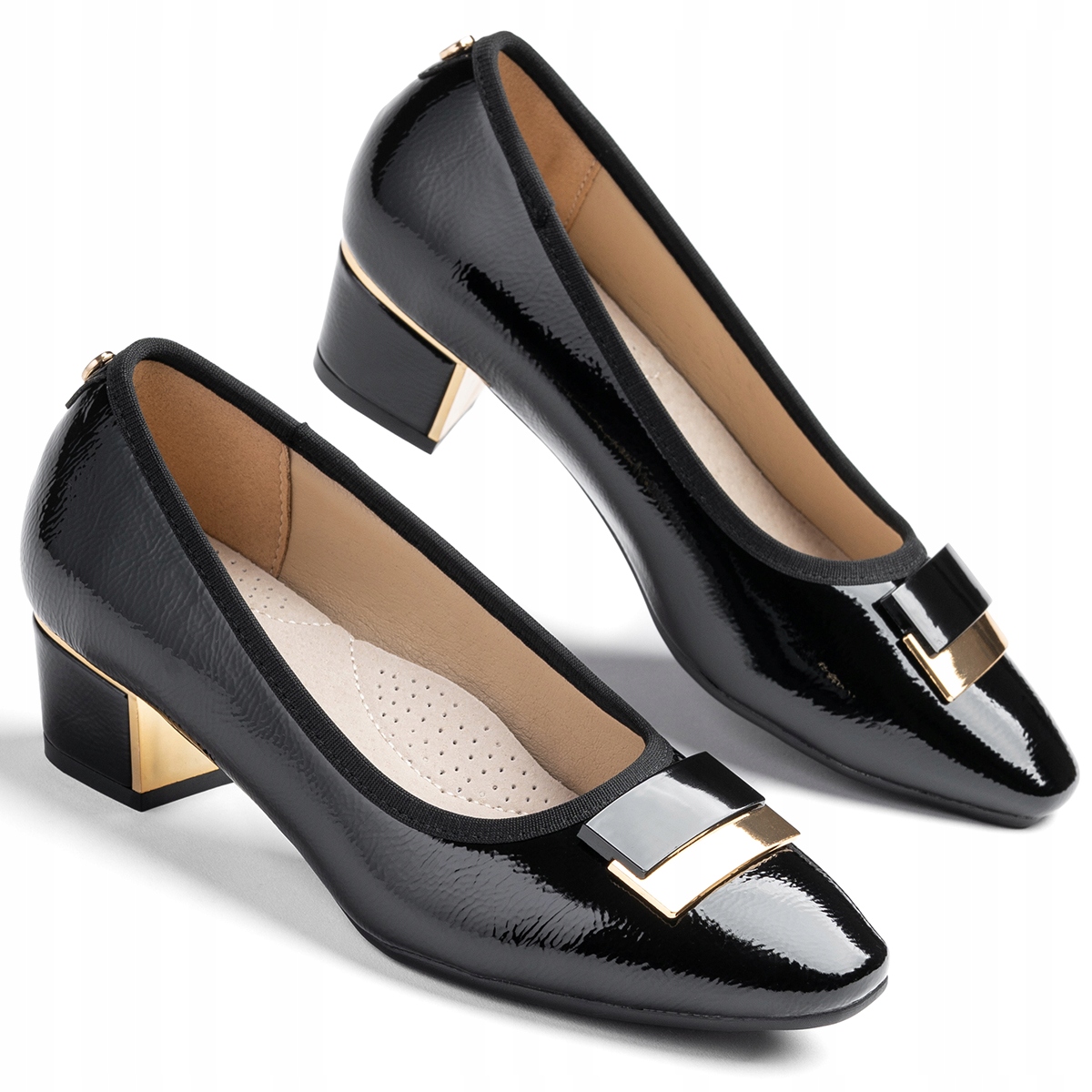 Boty elegantní v.KŮŽE kostka pohodlné klasika lakovky Wojtyłko 38