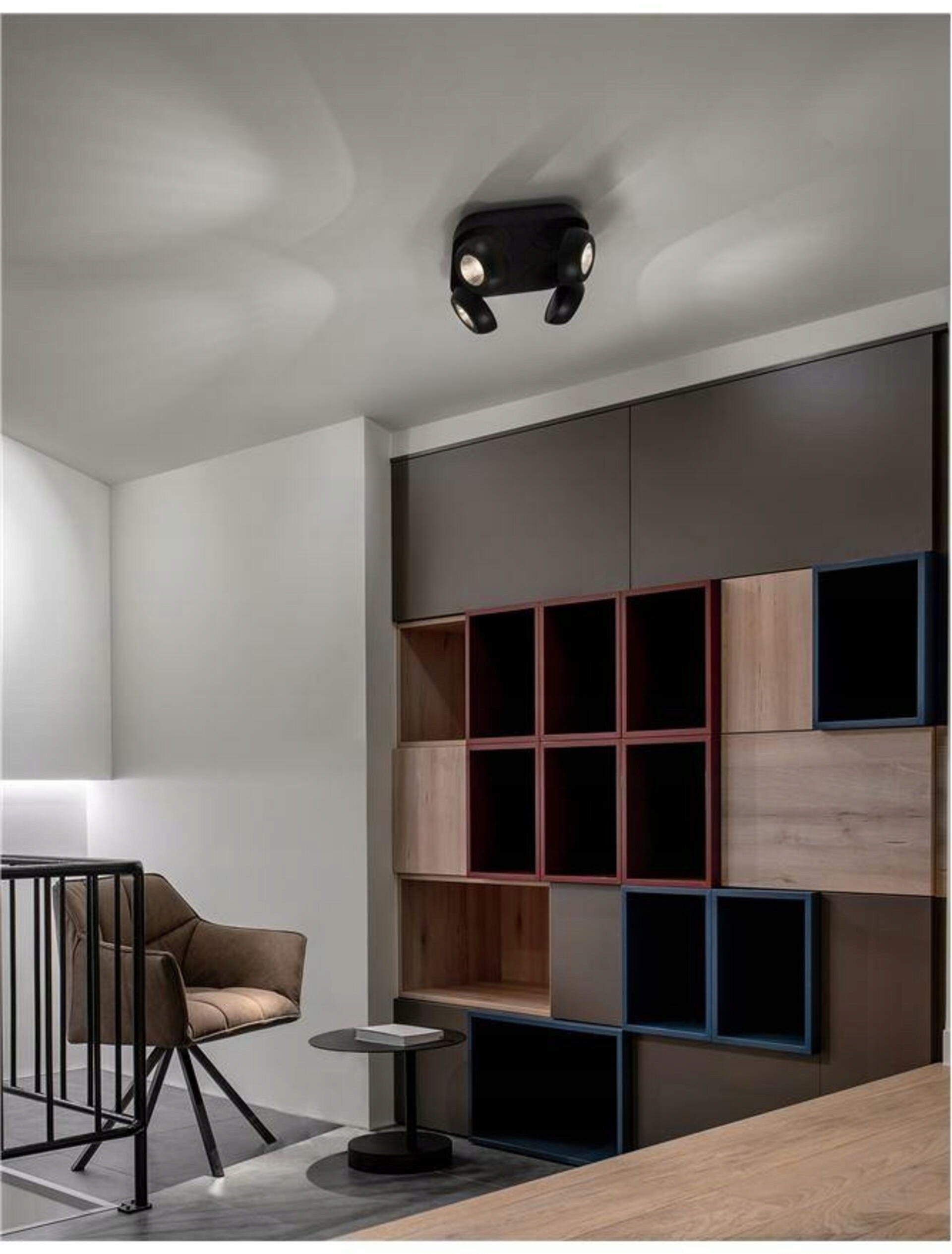 Nova Luce bodové svietidlo Gon čierny hliník Led 4x5W 230V 3000K IP20 9105103