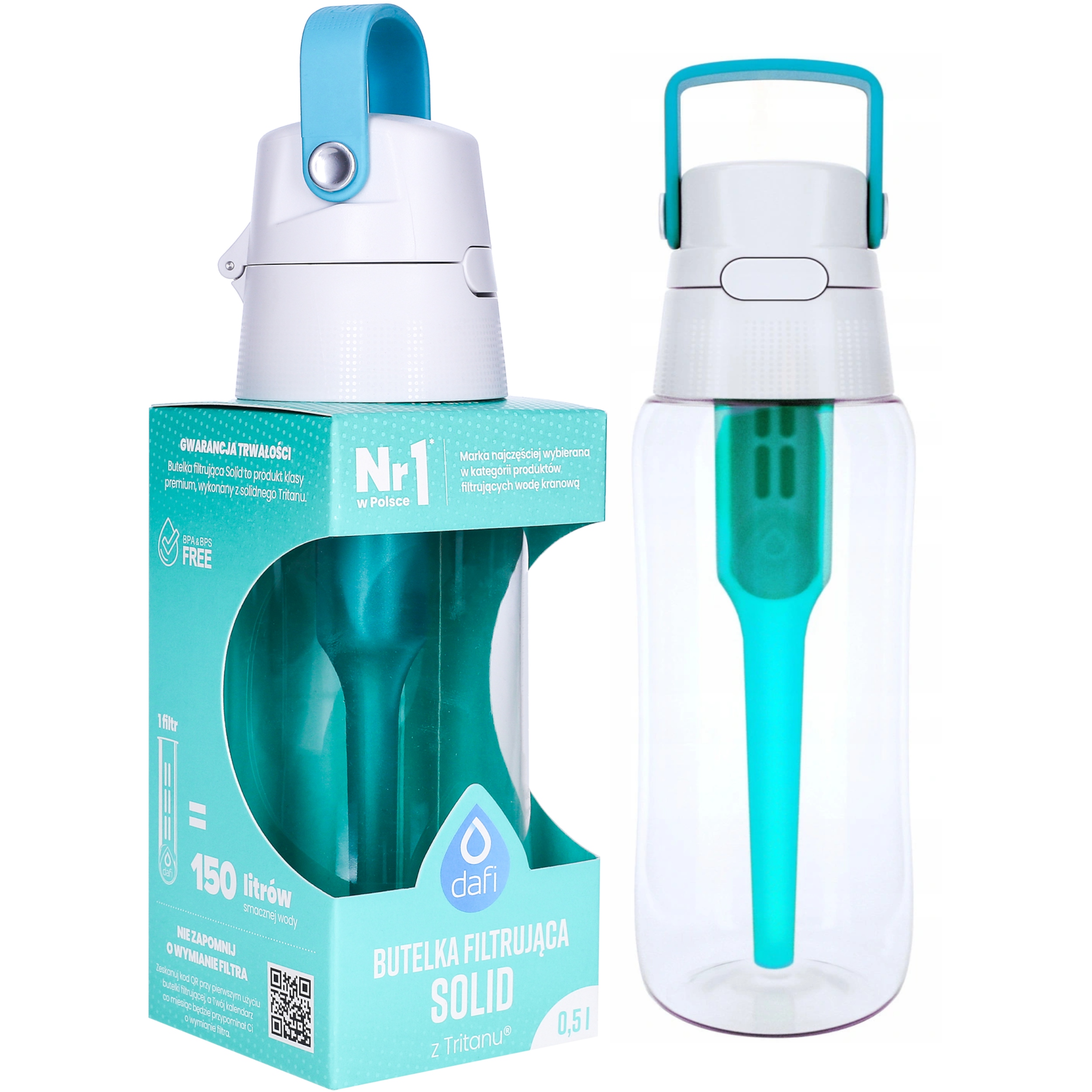 

Butelka filtrująca Dafi Solid 0,5l turkusowa mint