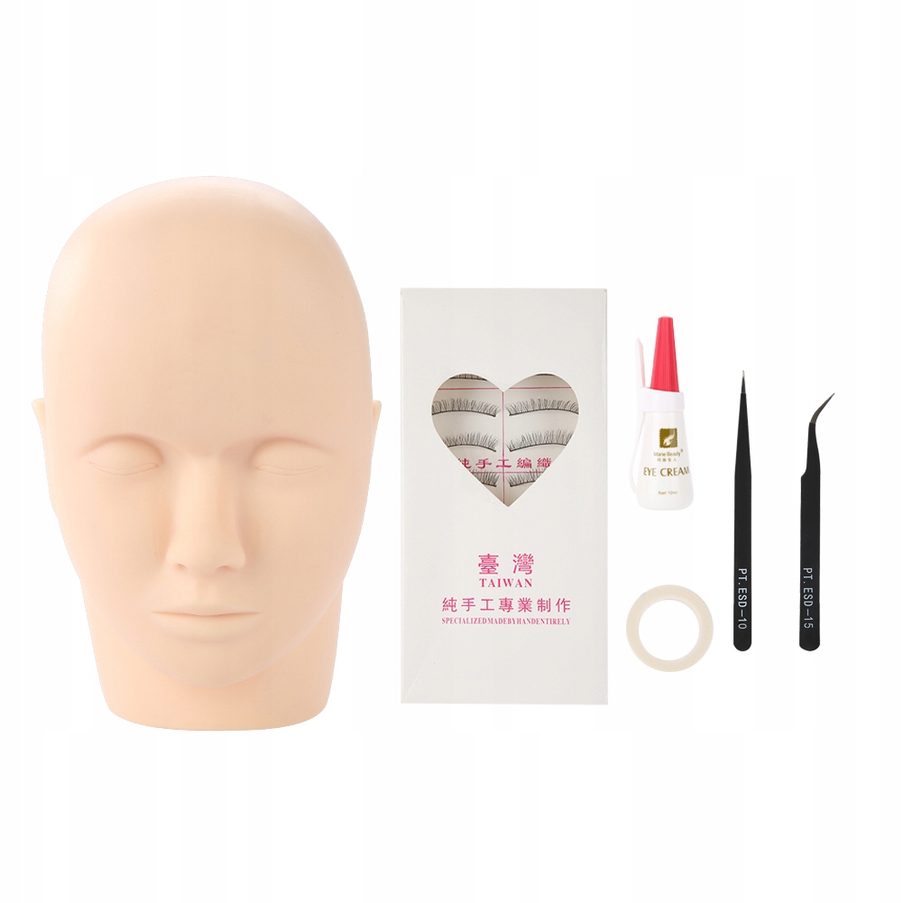 ZESTAW PRZEDŁUŻANIE RZĘS TRENINGOWY DO NAUKI Z GŁOWY MANEKINA