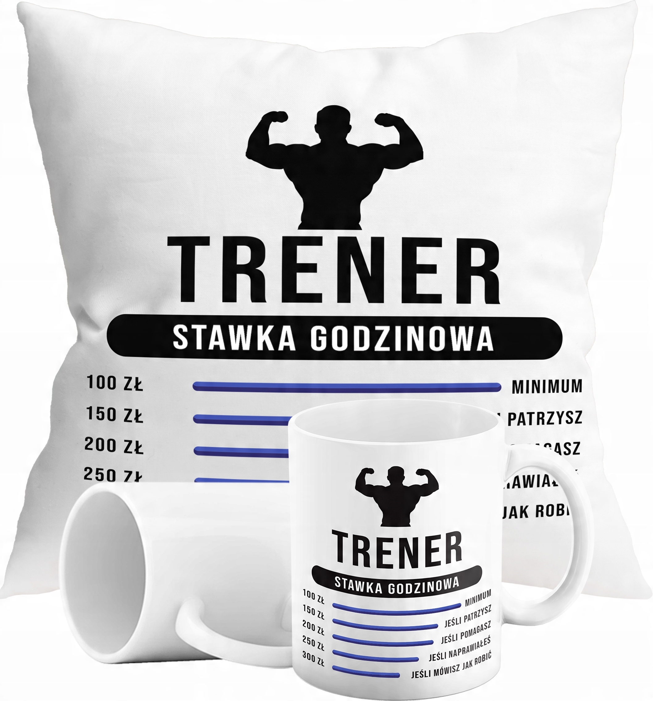 

Zestaw Kubek Poduszka Trener Stawka Parodia