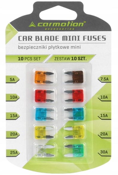 

Bezpieczniki Mini Płytkowe 5A-30A 10 Sztuk