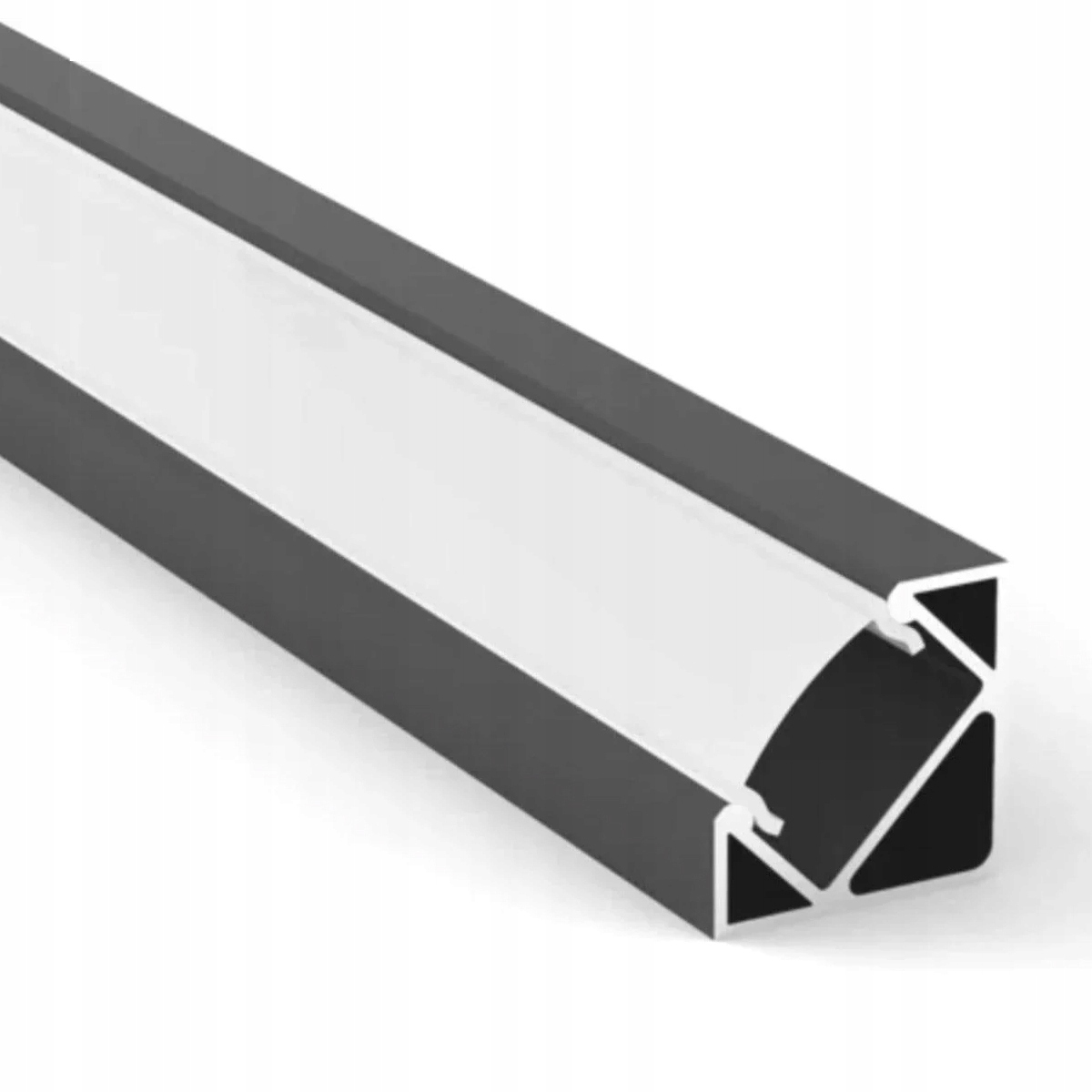 Profil LED aluminiowy do taśm narożny 2m + klosz + zaślepki + uchwyty