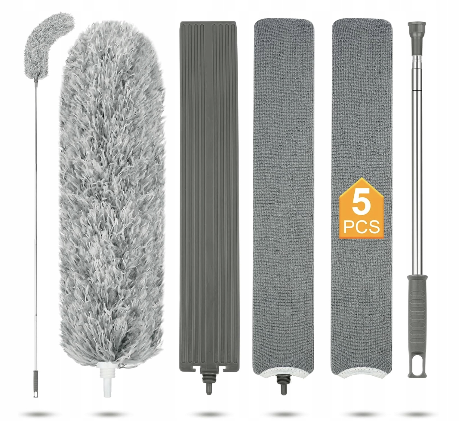 Levně Kartáčová Metla Na Prach Teleskopická 240 CM Prachovka Na Pavučiny Dlouhá