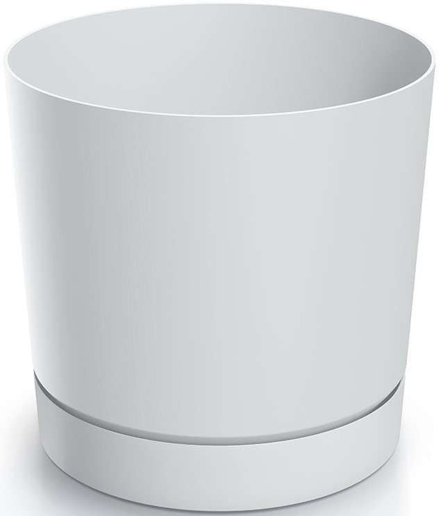 DONICZKA Z PODSTAWKĄ TUBO 15 CM BIAŁA PLASTIKOWA