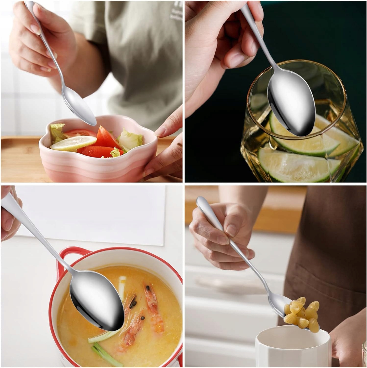 ZESTAW KOMPLET DUŻYCH ŁYŻEK OBIADOWYCH ZUPY 6 szt Liczba elementów w zestawie 6