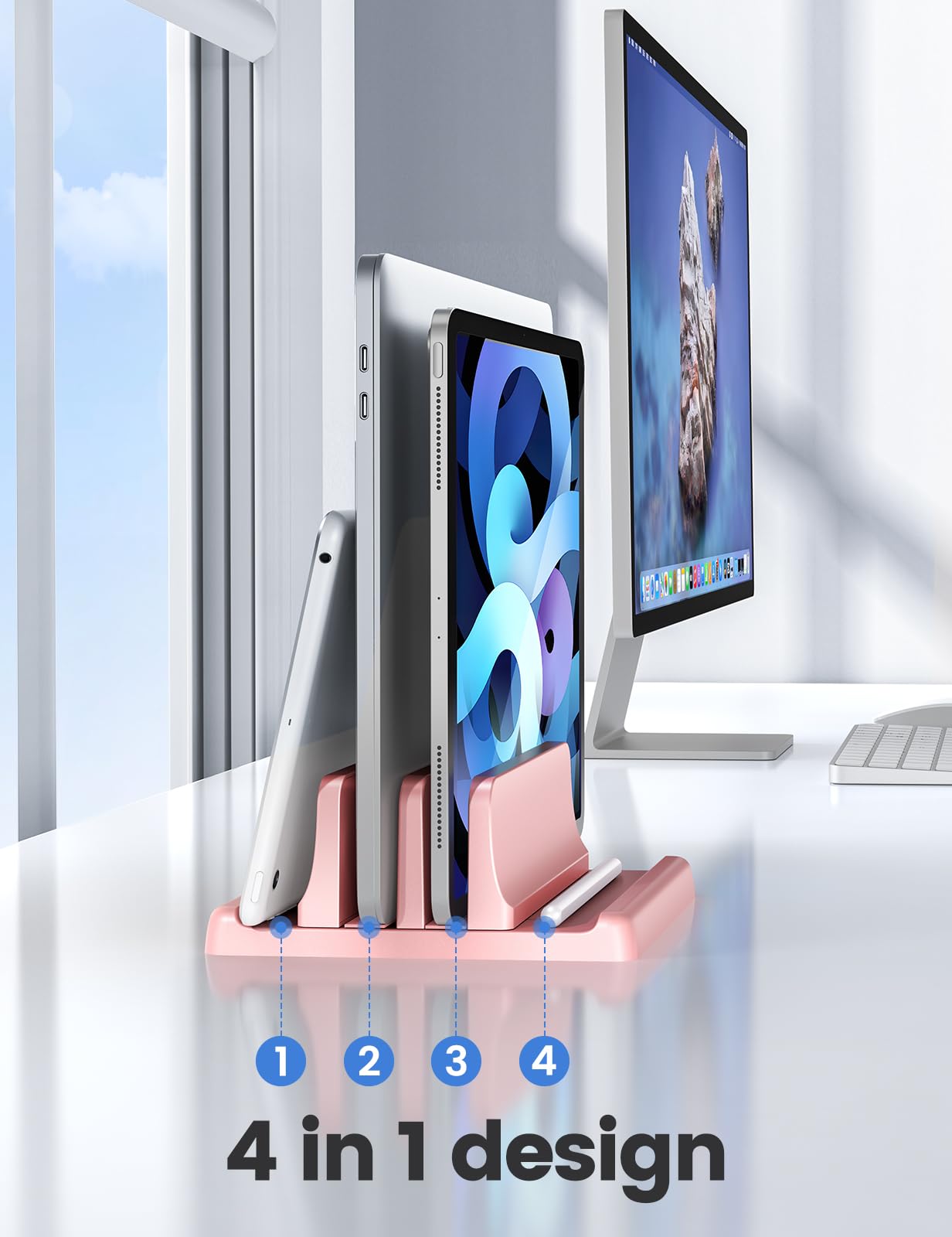 VAYDEER Stojak Na Laptopy 4w1 Pionowy Kompatybilny Z MacBook i Tabletami — miniatura 2