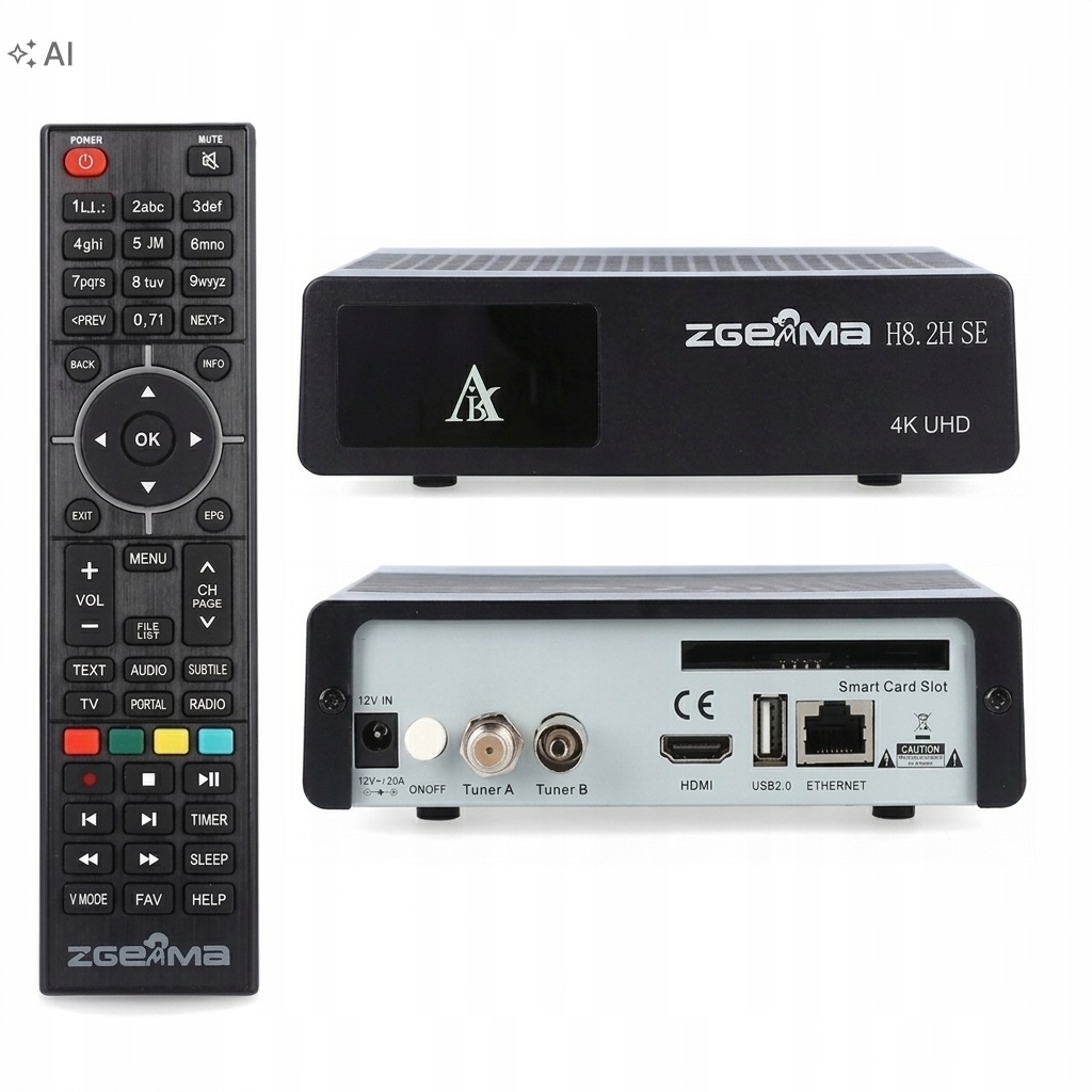 Tuner Odbiornik Telewizja DVB-S2 DVB-T2 Zgemma H8.2SE