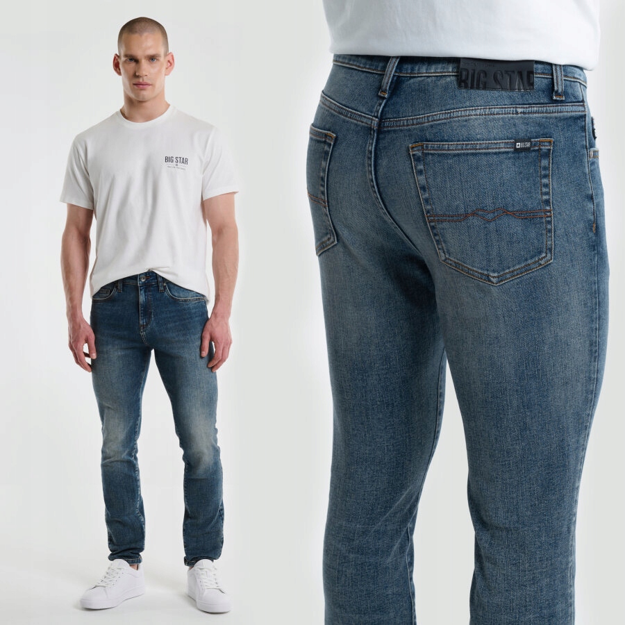 Big Star Jeansy Męskie Skinny Niebieskie Ervad 750 W30 L32