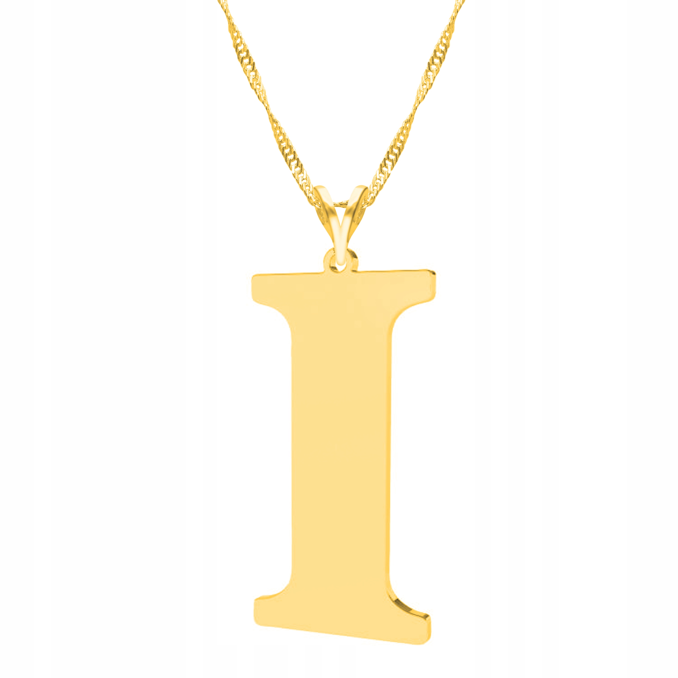Řetízek zlatý náhrdelník stříbro 925 Velké písmeno I
