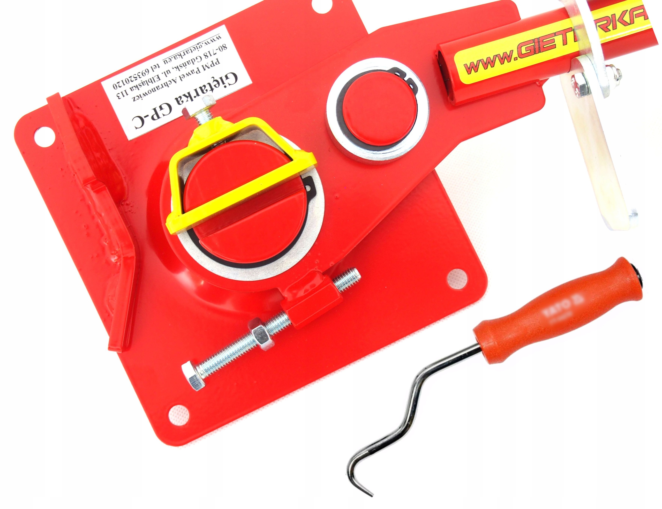 Giętarka 6-14 do prętów strzemion drutu rowek 12mm + klucz. HARTOWANA ROLKA