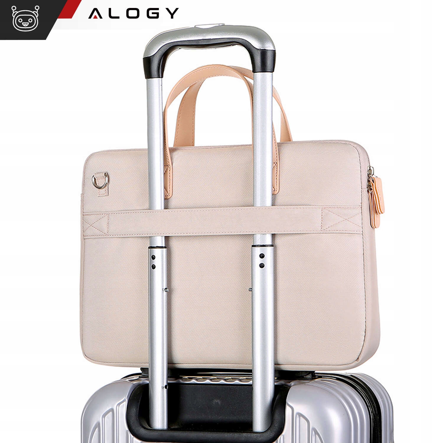 Torba etui na laptopa MacBook'a 14 do pracy szkoły pojemna Slim Pokrowiec Kolor Beżowy