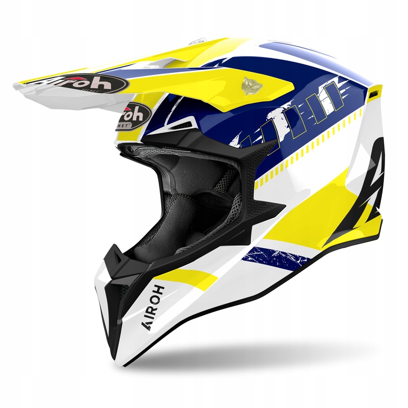 Motocyklová Prilba Airoh Wraaap Feel Yellow Blue Gloss XL