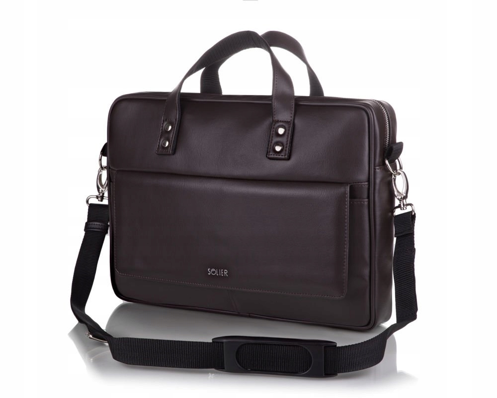 Pánská taška přes rameno do práce, velká aktovka na notebook Solier