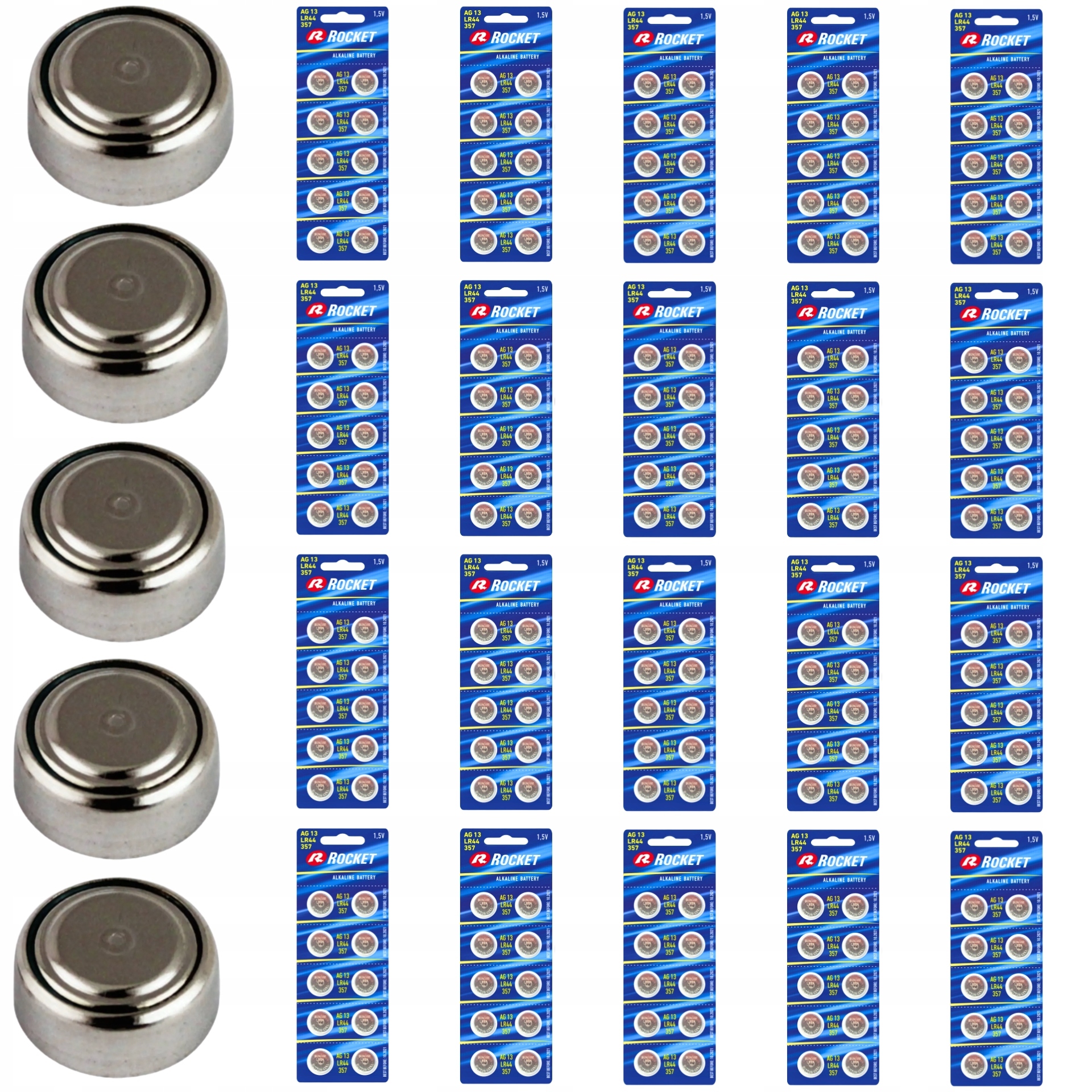 Sada 200 Ks Baterií AG13 LR44 A76 G13 1154 Alkalické Knoflíkové Baterie