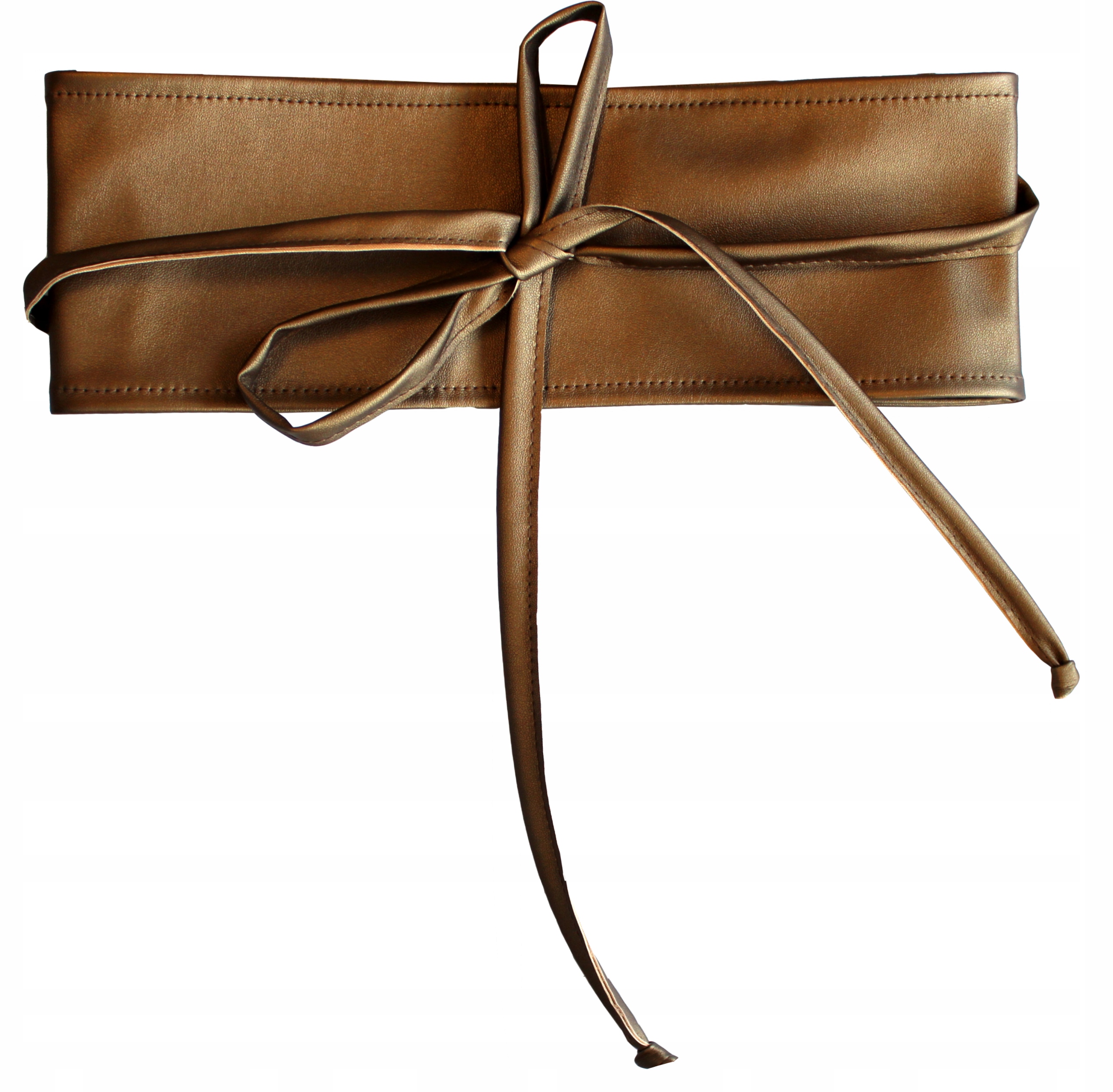 

Pasek Złoty szeroki wiązany eko skóra pas Hit