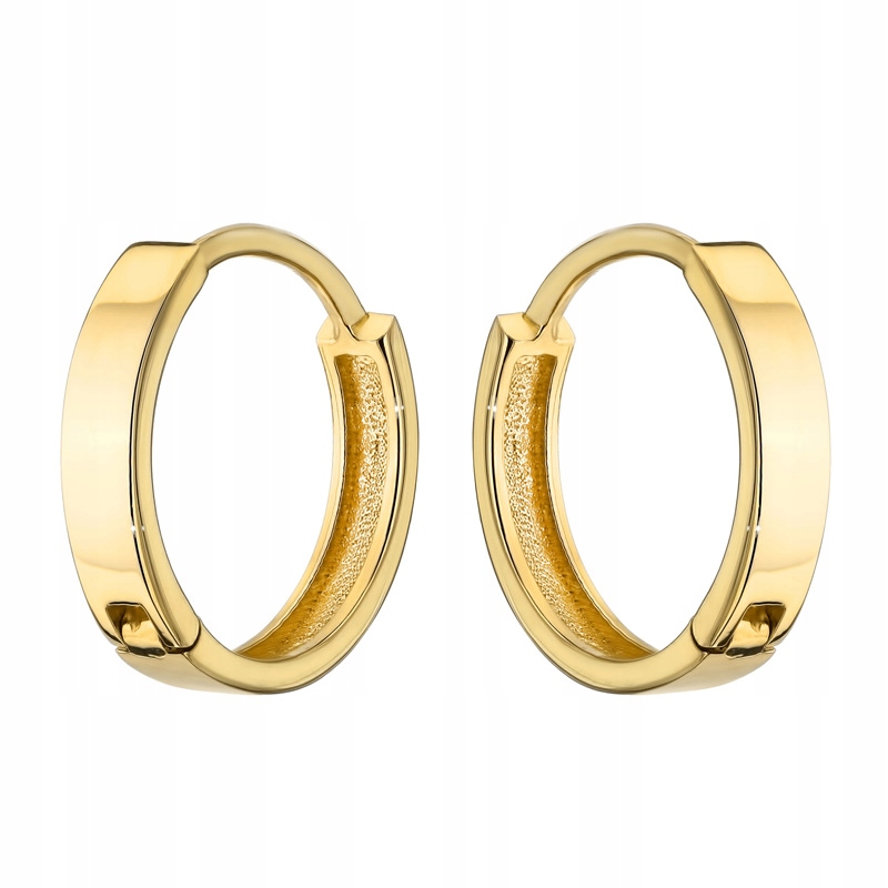 Kulaté Zlaté Náušnice pr. 585 Široká Kolečka Kola 11mm 14k