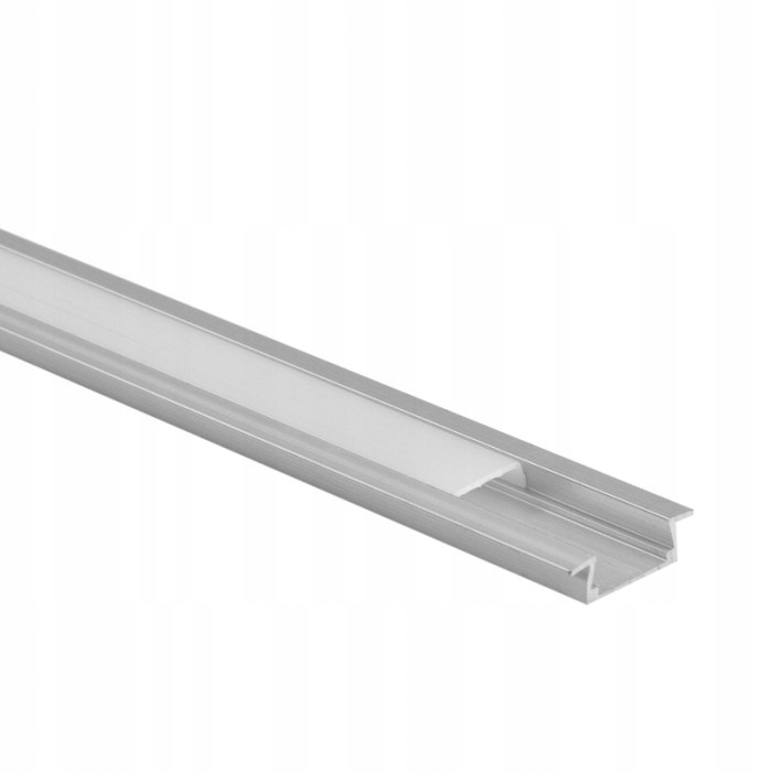 Profil Wpuszczany Frez Aluminiowy Anodowany 2m do Taśm Led Klosz Mleczny
