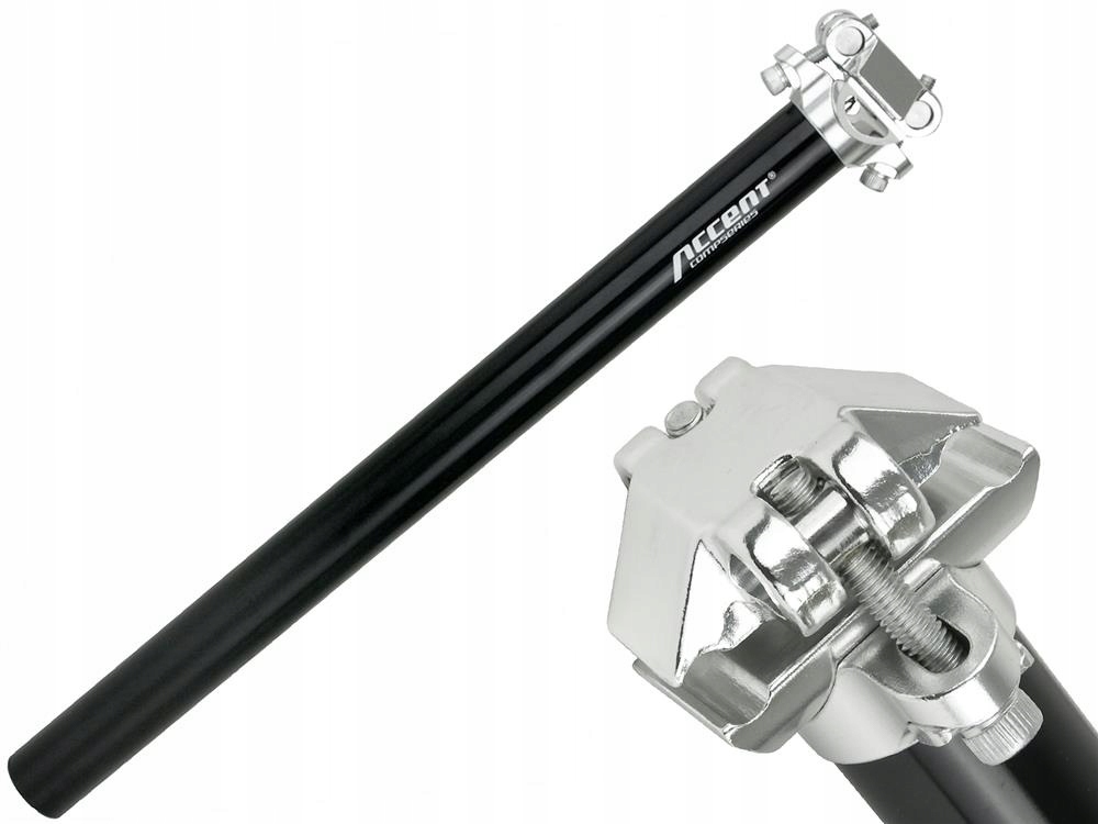 Sztyca wspornik siodła siodełka rowerowego Accent SP-408 27,2 mm, czarny