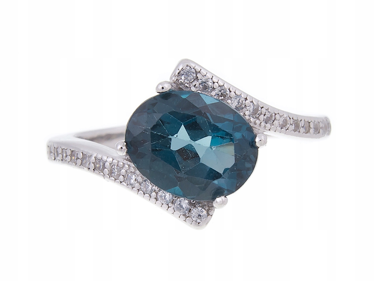 Stříbrný Prstýnek Prsten VEL.21 London Topaz Přírodní Dárek