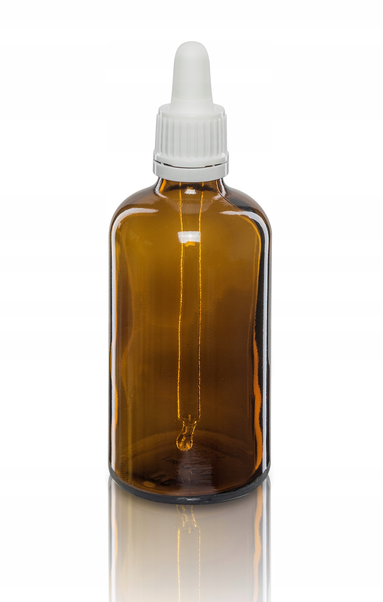 

Butelka szklana brązowa 50ml z pipetą białą