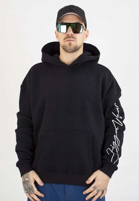 Mikina Jigga Wear S Kapucí Written Tag, černá