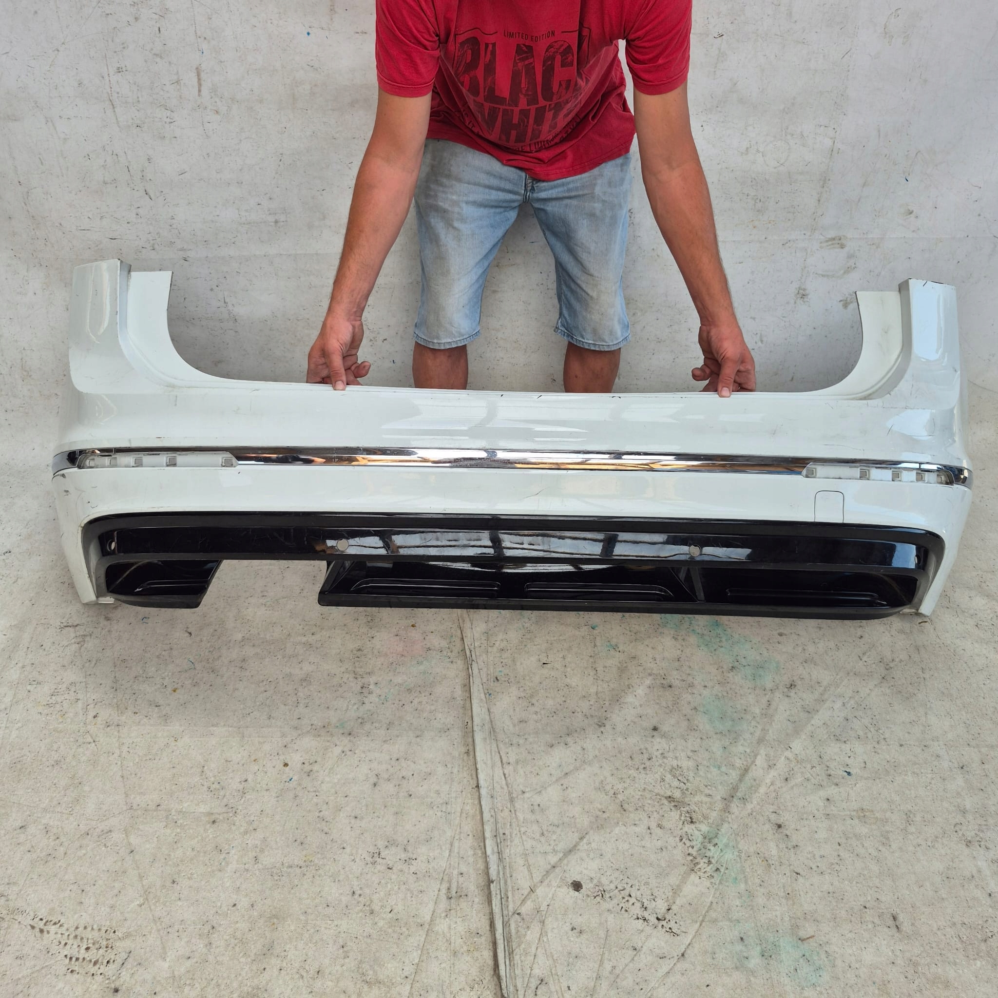 VW TIGUAN II 2 R-LINE 16- bumper rear part rear 4PDC
