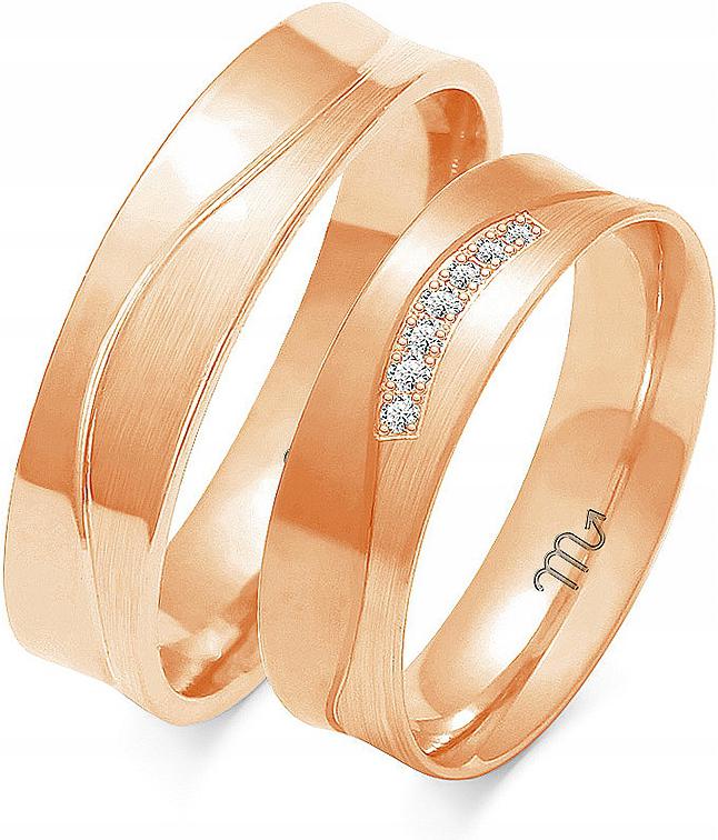 svatební zlaté moderní 585 velikost 17 18 19, kolekce na svatba pro páry