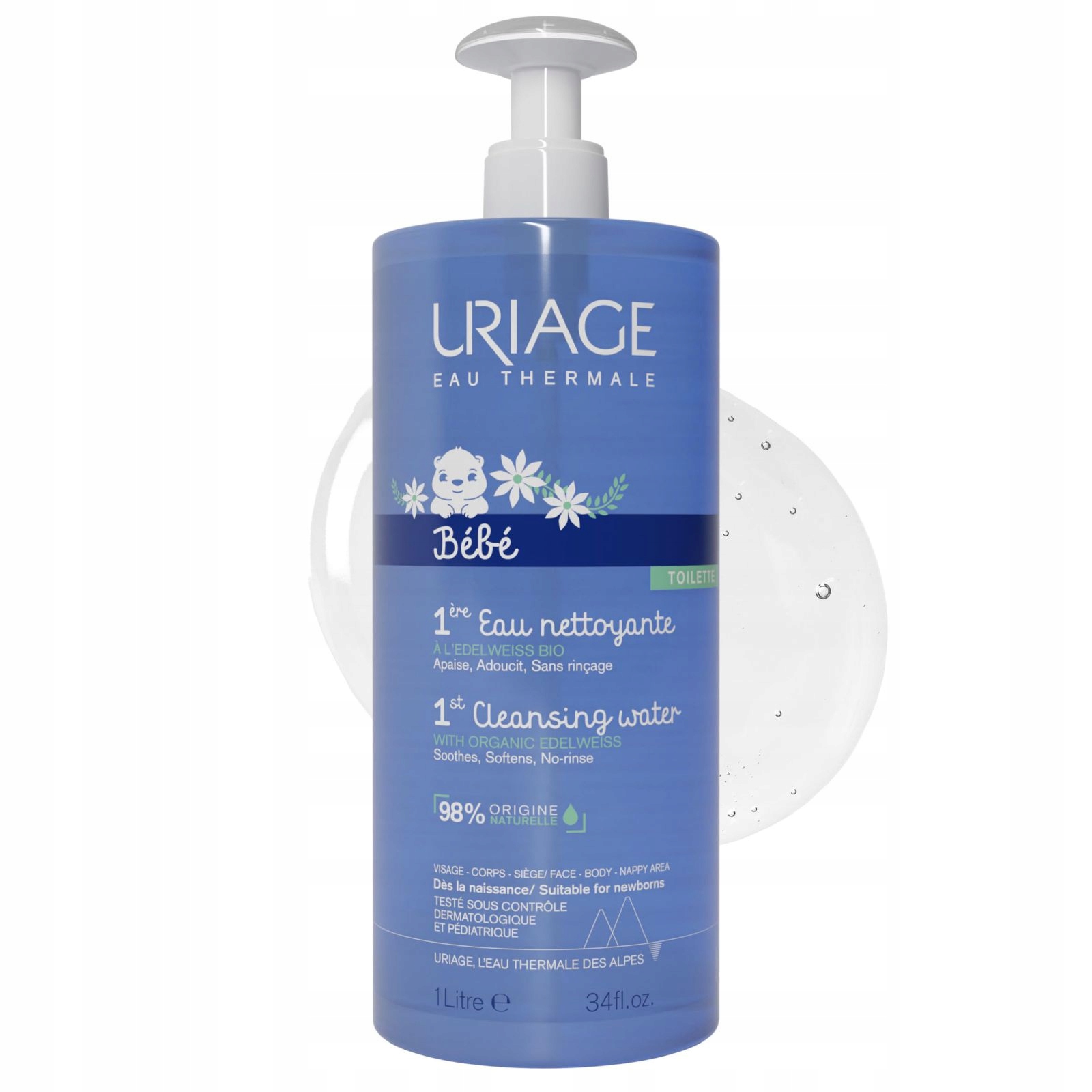 URIAGE BEBE CLEANSING WATER (1ST CLEANSING WATER) - VOLUME: 1000 ML