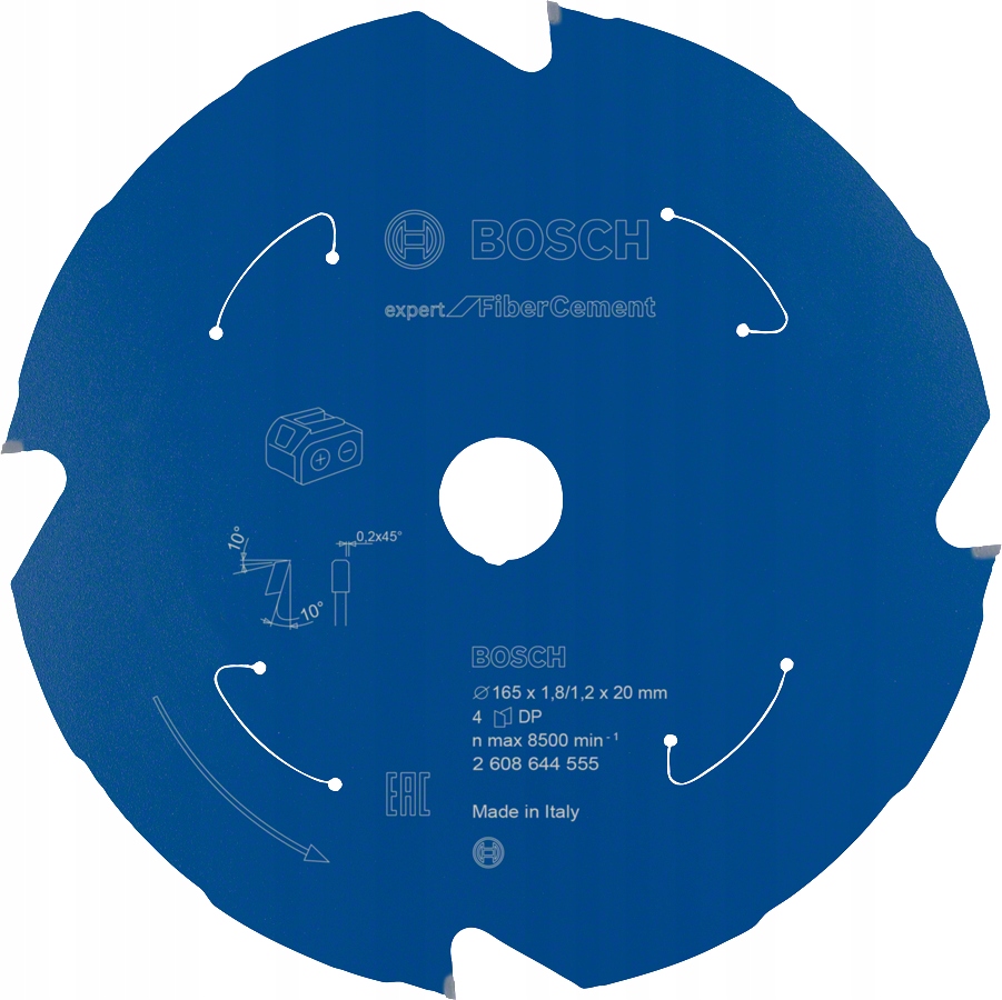 Tarcza pilarska do bezprzewodowej Expert for Fibre Cement 165 x 1,8 1,2 x