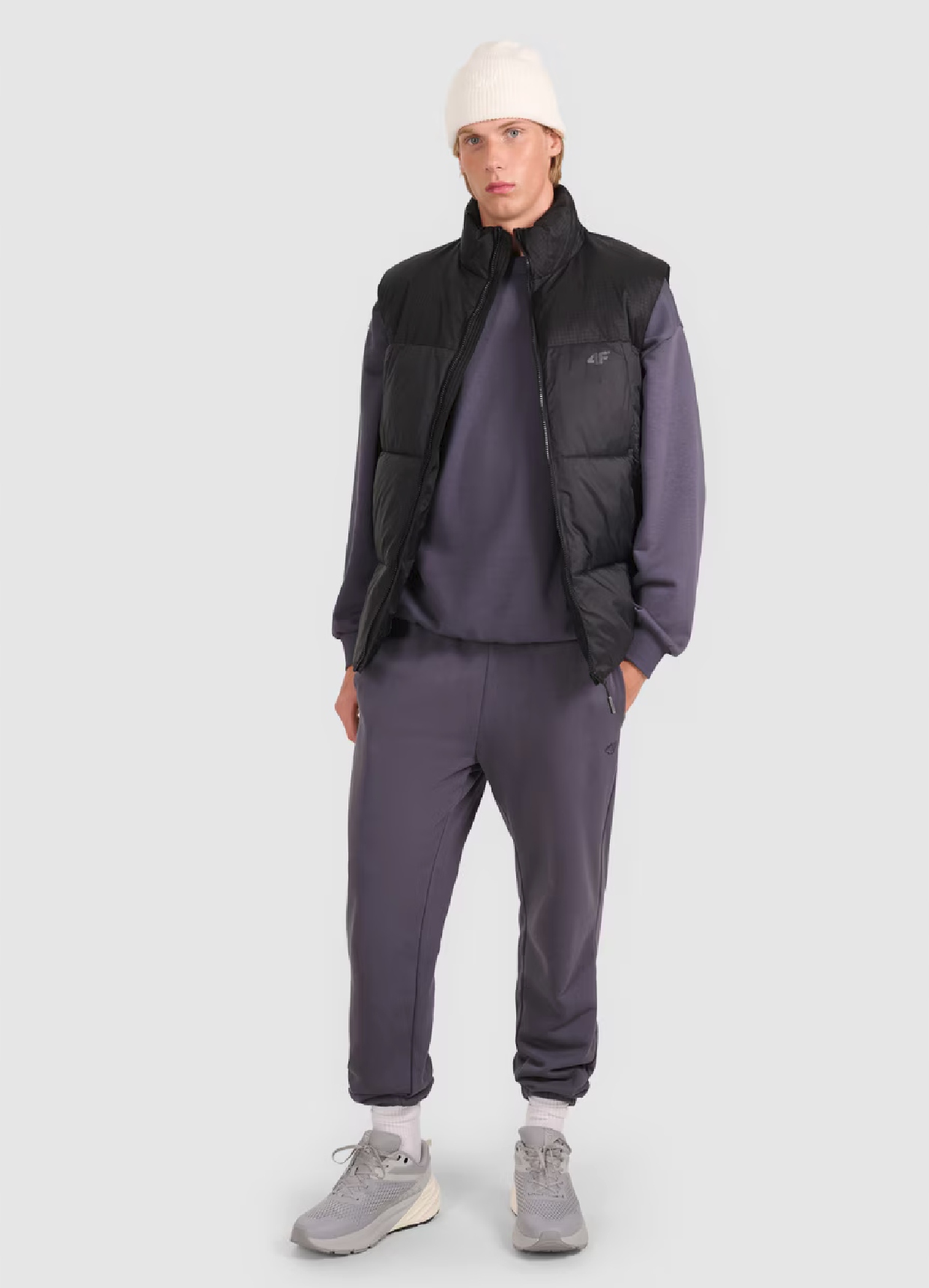 4F Pánská Vesta Bunda Bez Rukávů M229 Hluboká Černá L