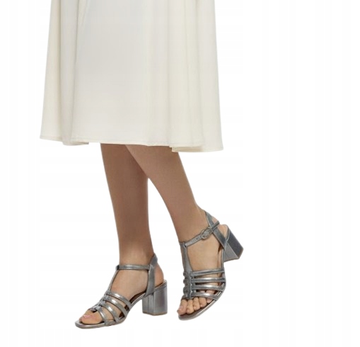 Anna Field Metalické Sandály Na Podpatku, Kovové, Velikost 38 T_a