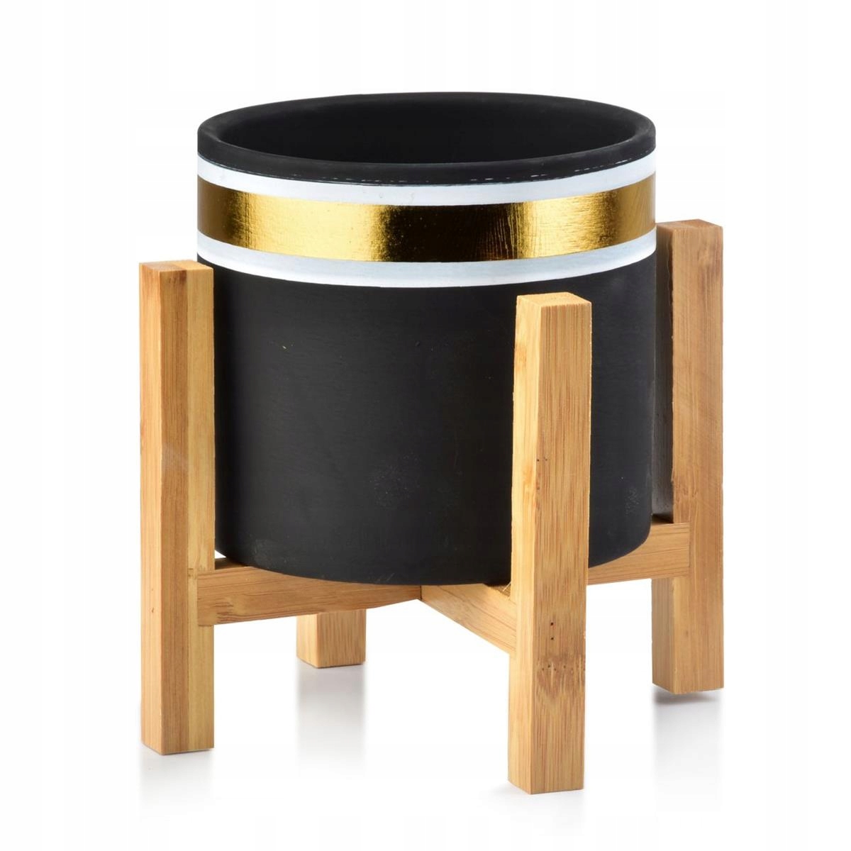 

Doniczka stojak na kwiaty czarna ceramiczna scandi