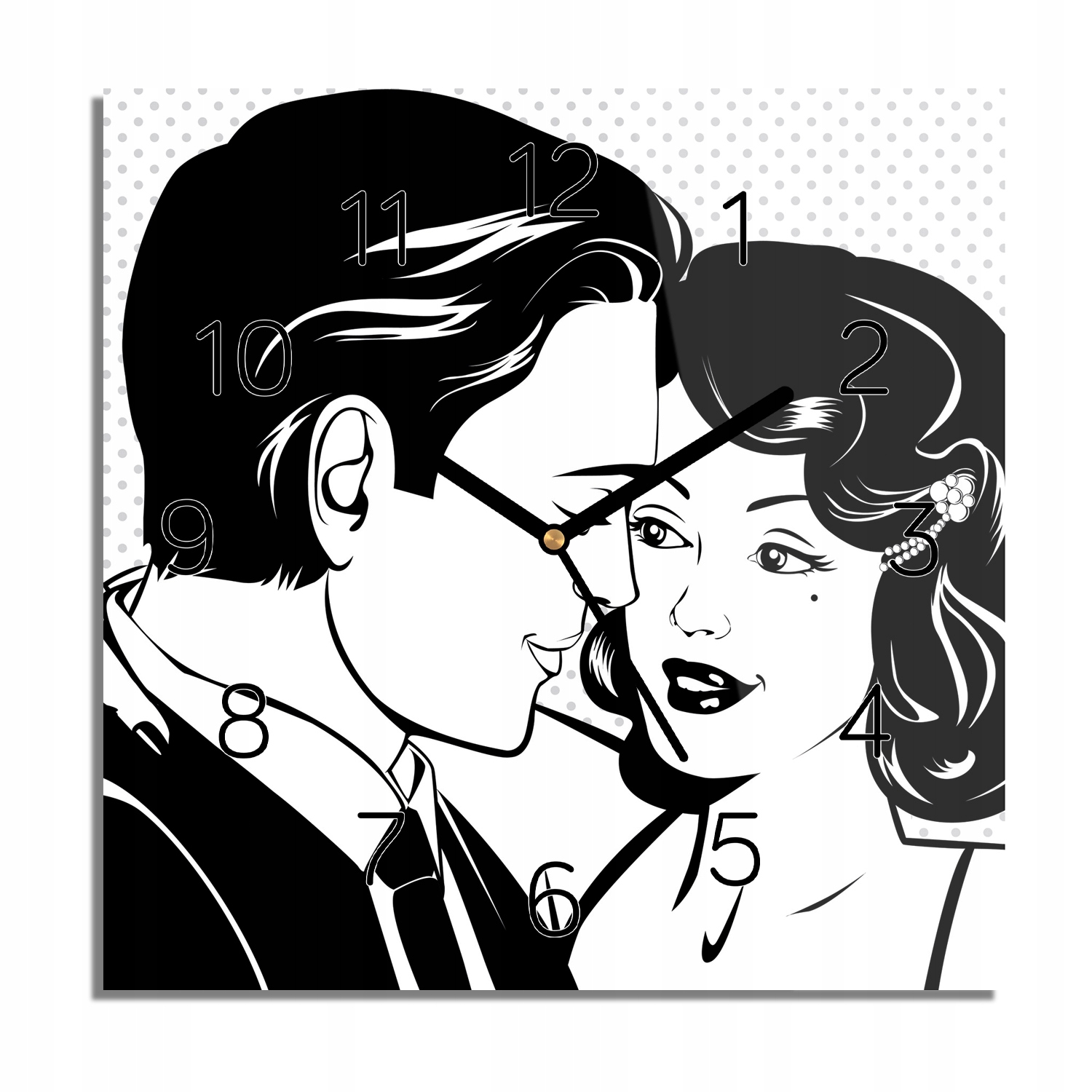 Pár pop art láska foto-hodiny do kuchyně 30x30