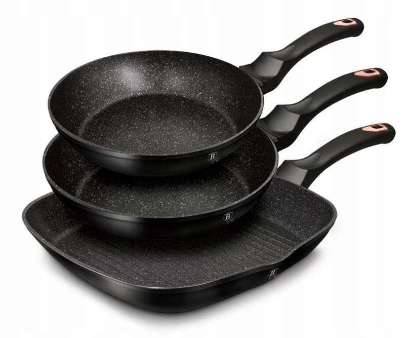 Sada 3 Granitových Panvíc Berlingerhaus Black Rose BH-6156