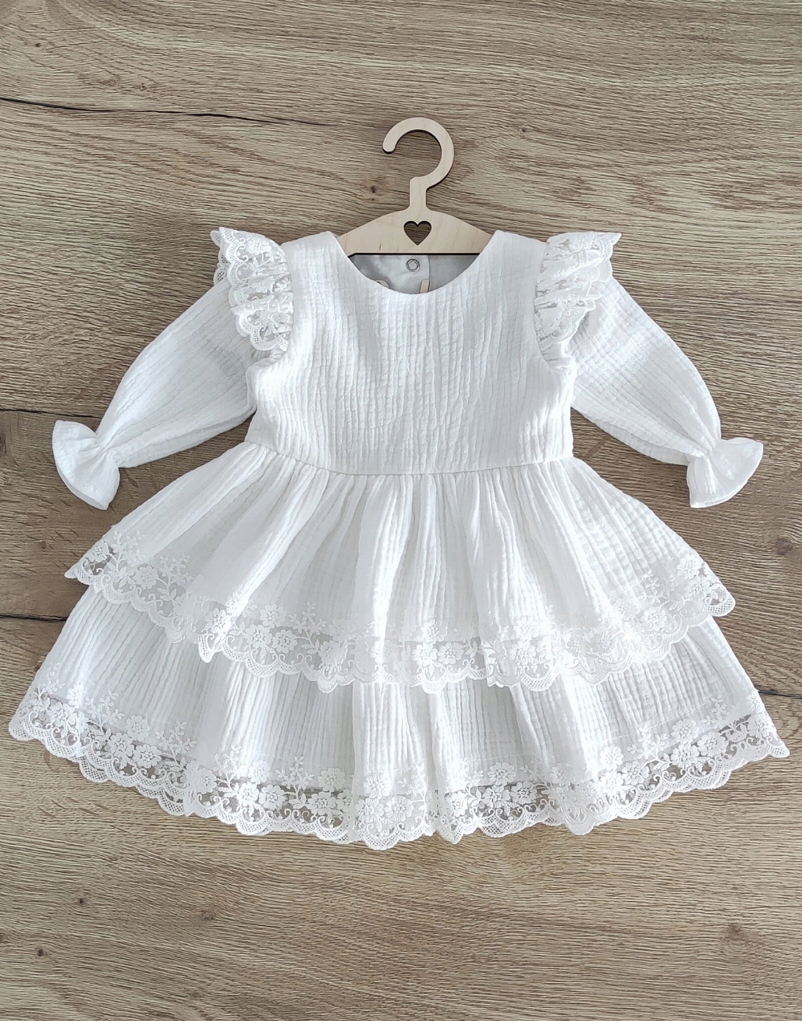 Muślinowa Sukienka do chrztu Blanka 74 Rozmiar 74