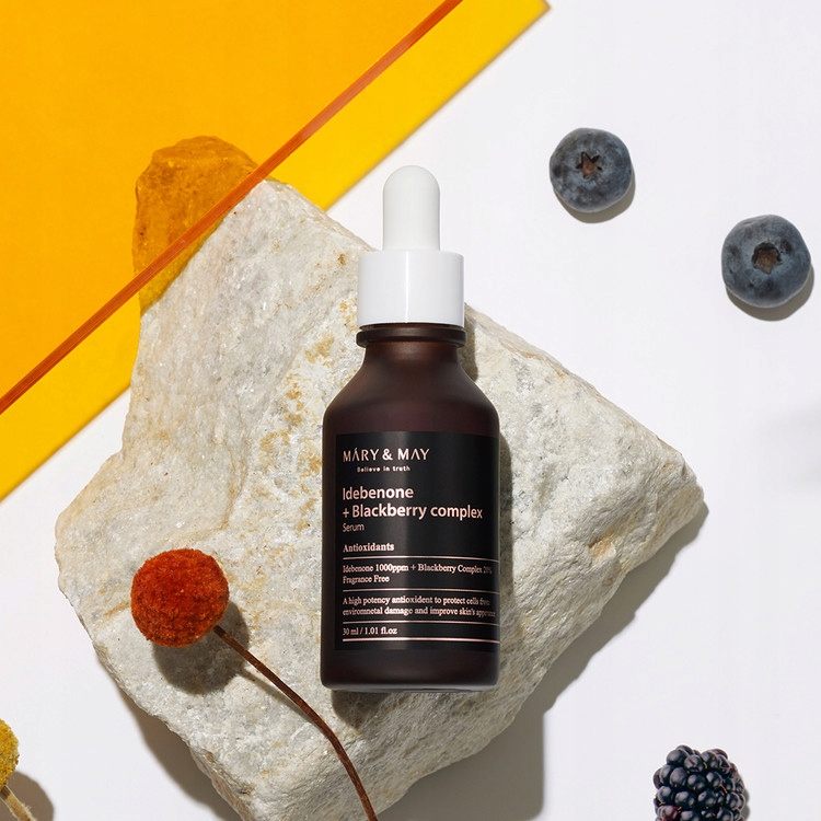 Mary&May Idebenone + Blackberry Complex Serum, 30 ml - Ujędrniające serum do twarzy — 4