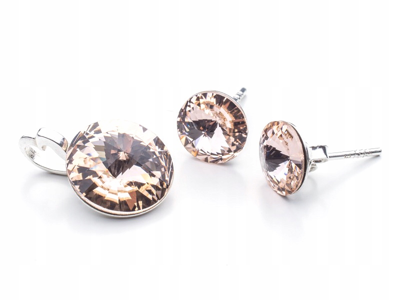 

Komplet srebrny kolczyki wisiorek z kr. Swarovski