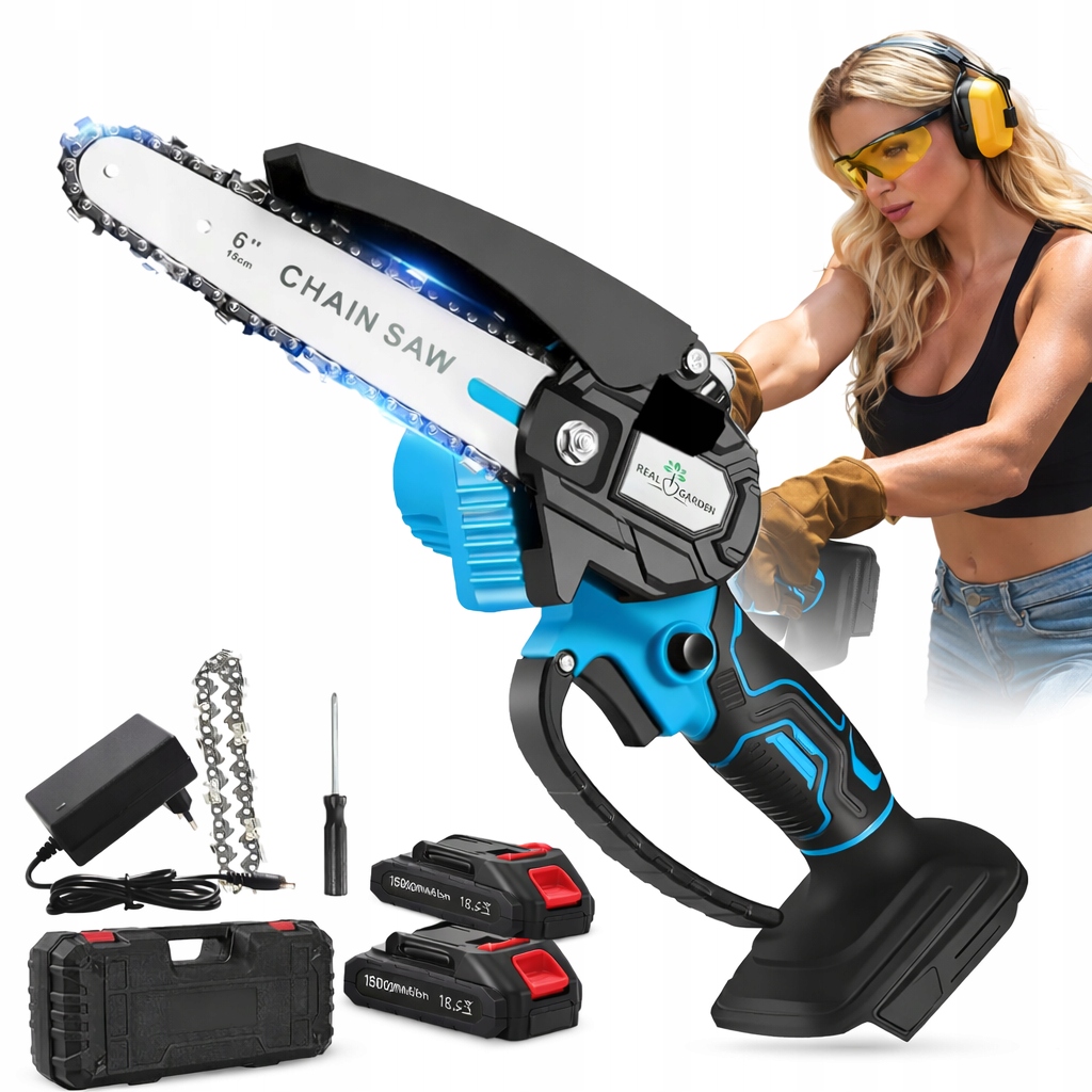 Mini Řetězová pila Pila na dřevo Větve Akumulátorová Zahradní Silná